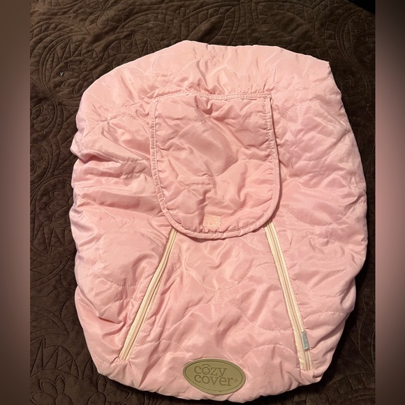 Cozy Cover Quilted Insulated Infant Car seat cover with Dual Zippers, Pink - Picture 2 of 8